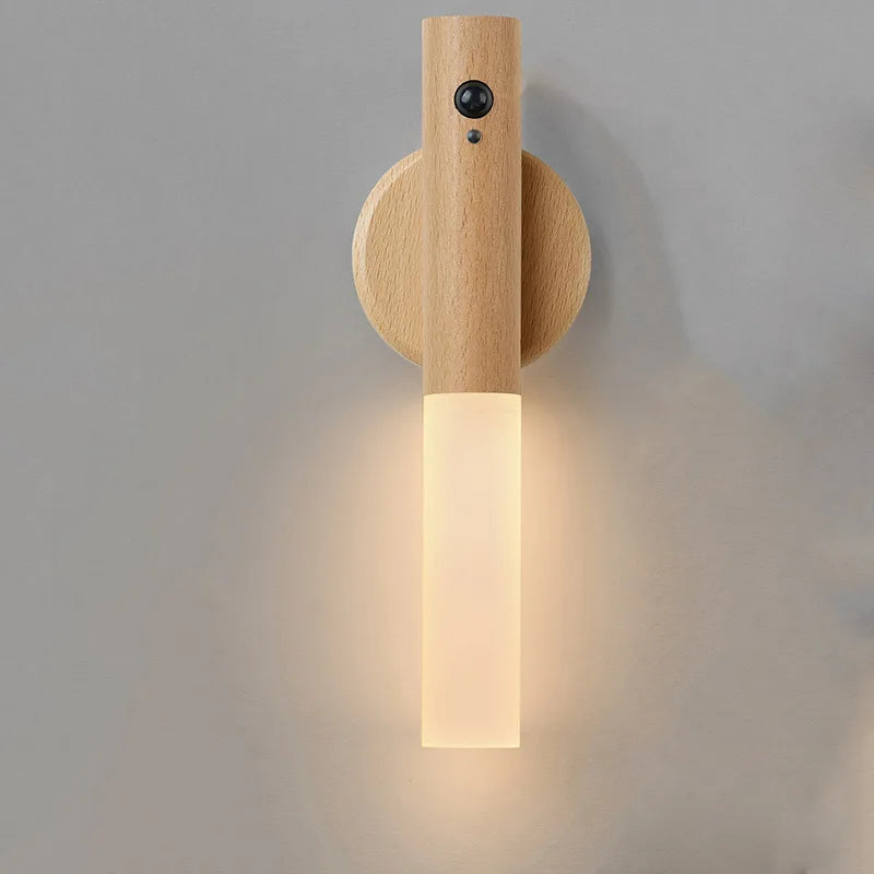 Smart Motion Sensor Night Light LED Rechargeable Magnetic Wall Lamp Portable for Hallway Bedroom Stairs Bathroom Cabinets Decor